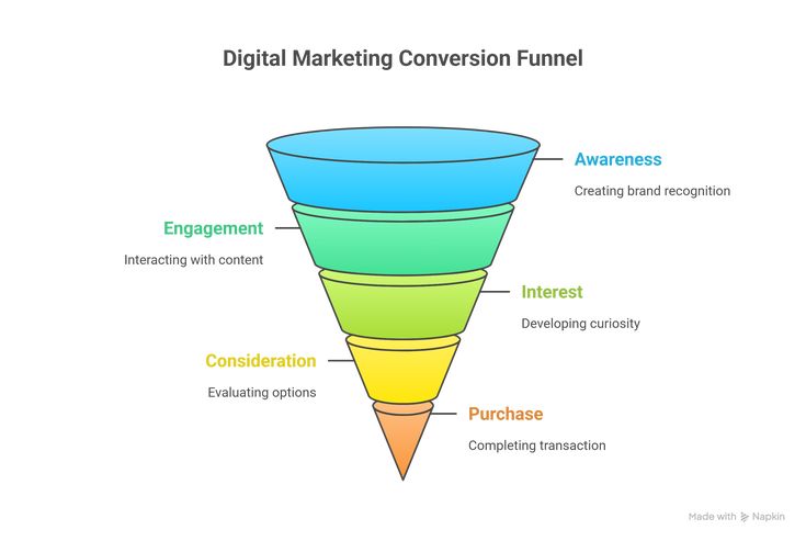 Digital marketing tools in marketing funnel stages
